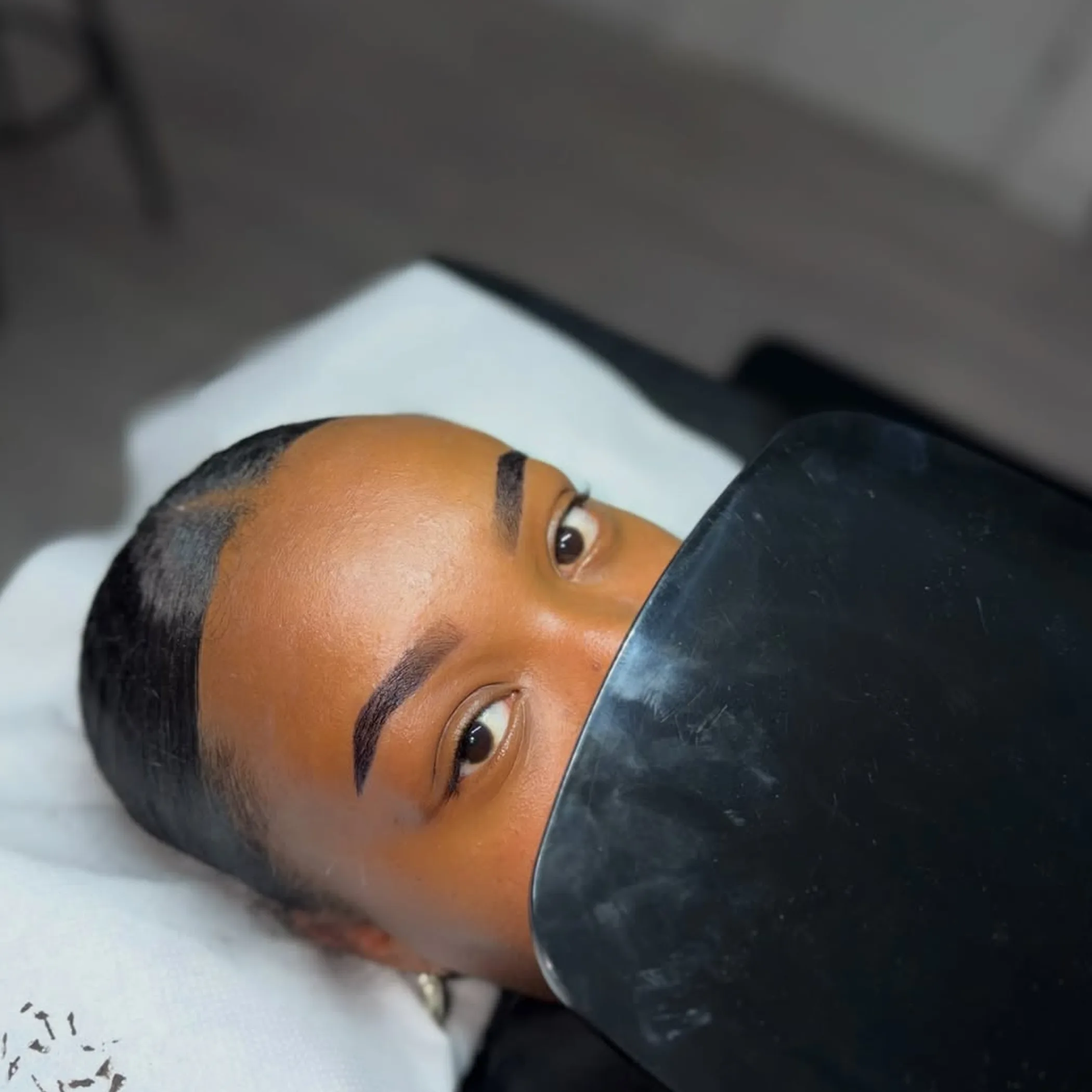 close-up of well-groomed eyebrows