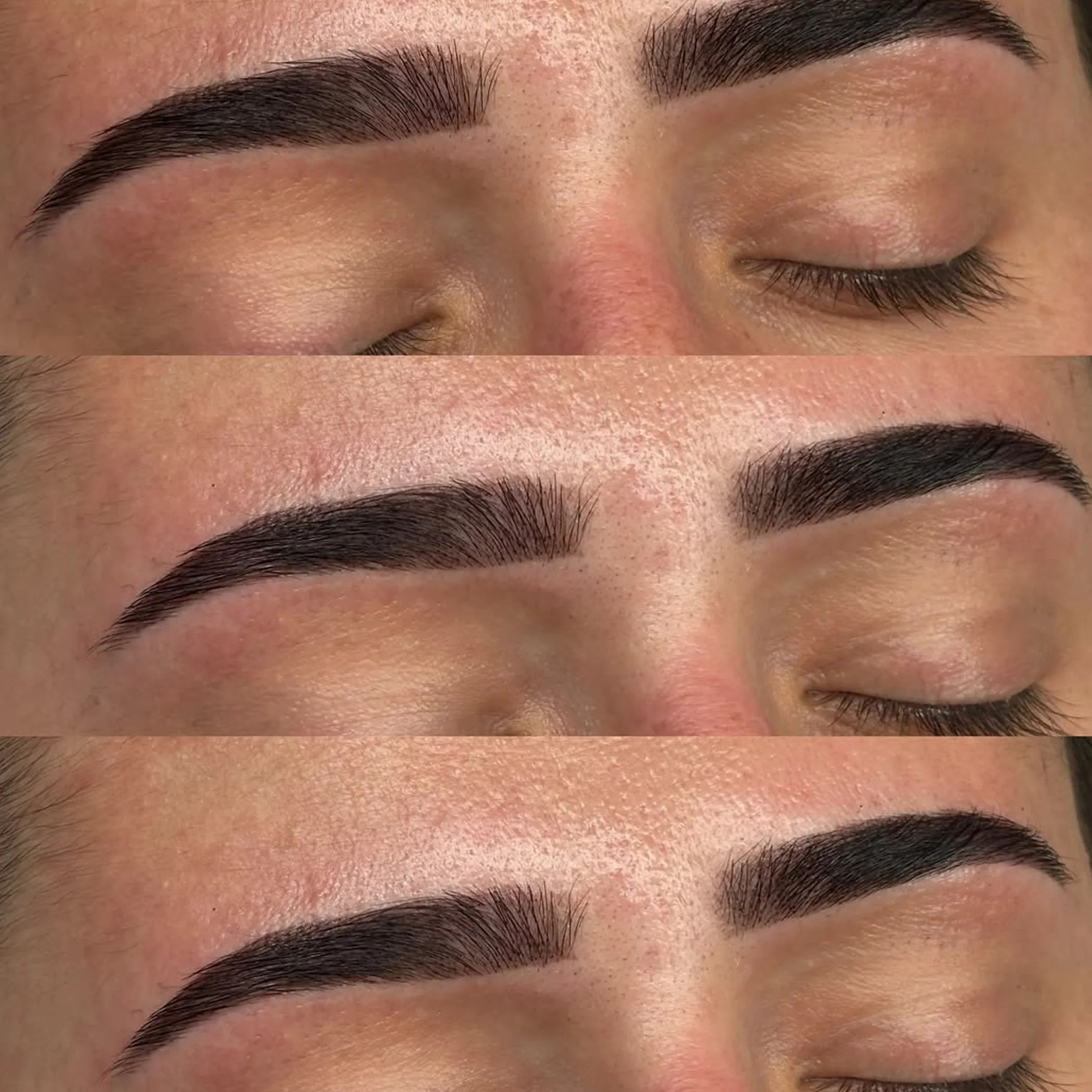 close-up of hybrid eyebrows