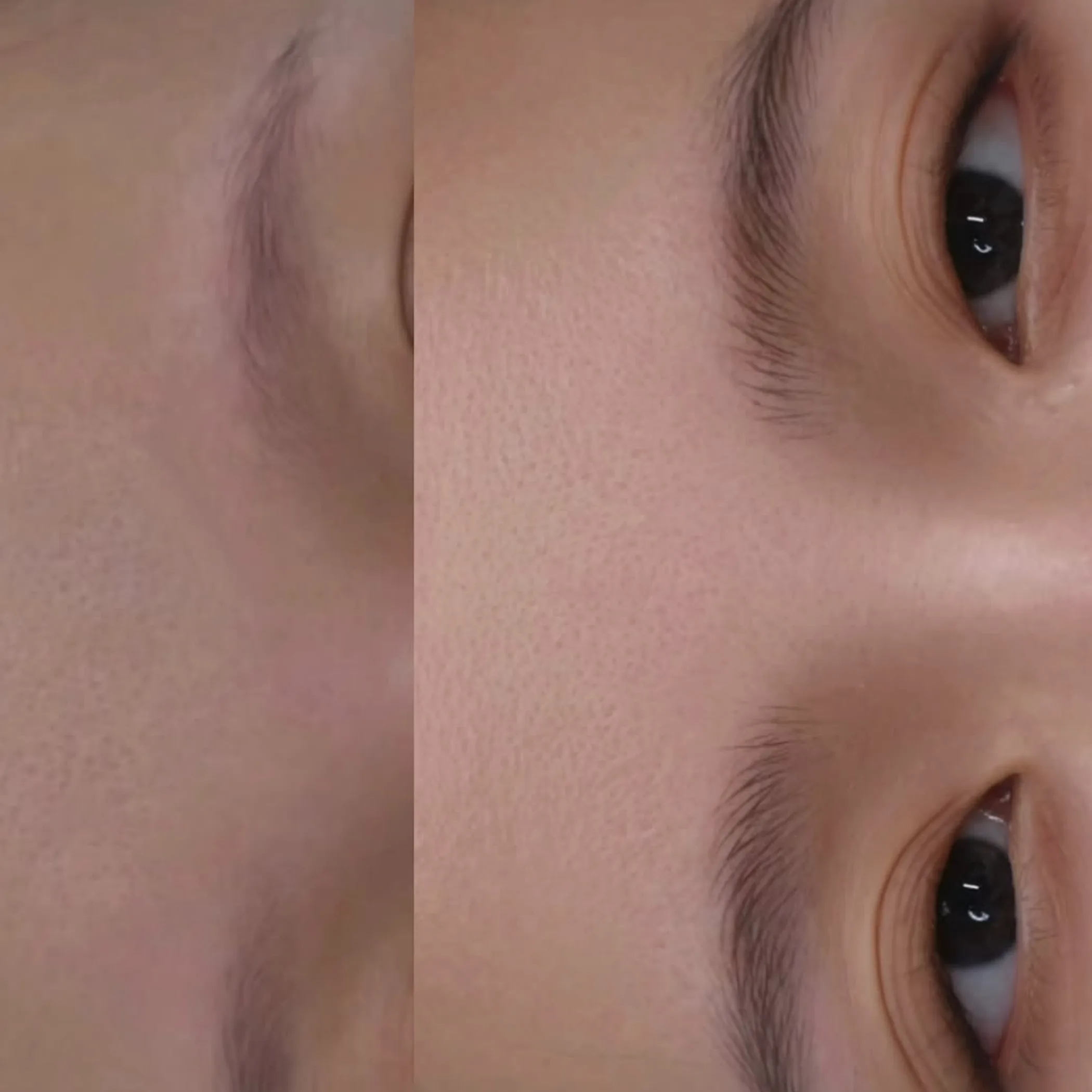before and after hybrid brows transformation